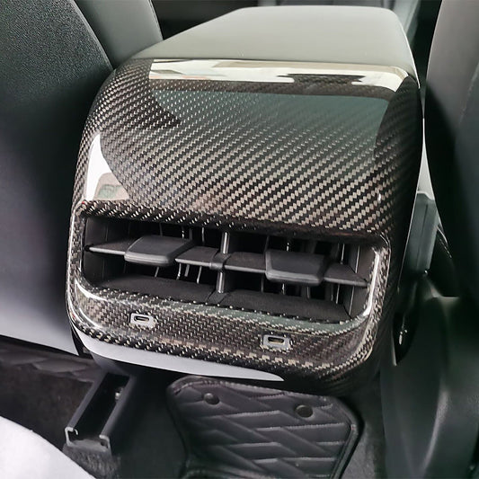 Model 3 Rear Air Conditioner Air Outlet Cover Real Carbon Fiber