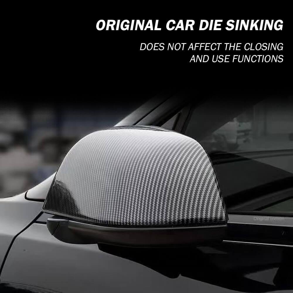 Real Carbon Fiber Mirror Overlays (1 pair) For Model 3 - Tlyard