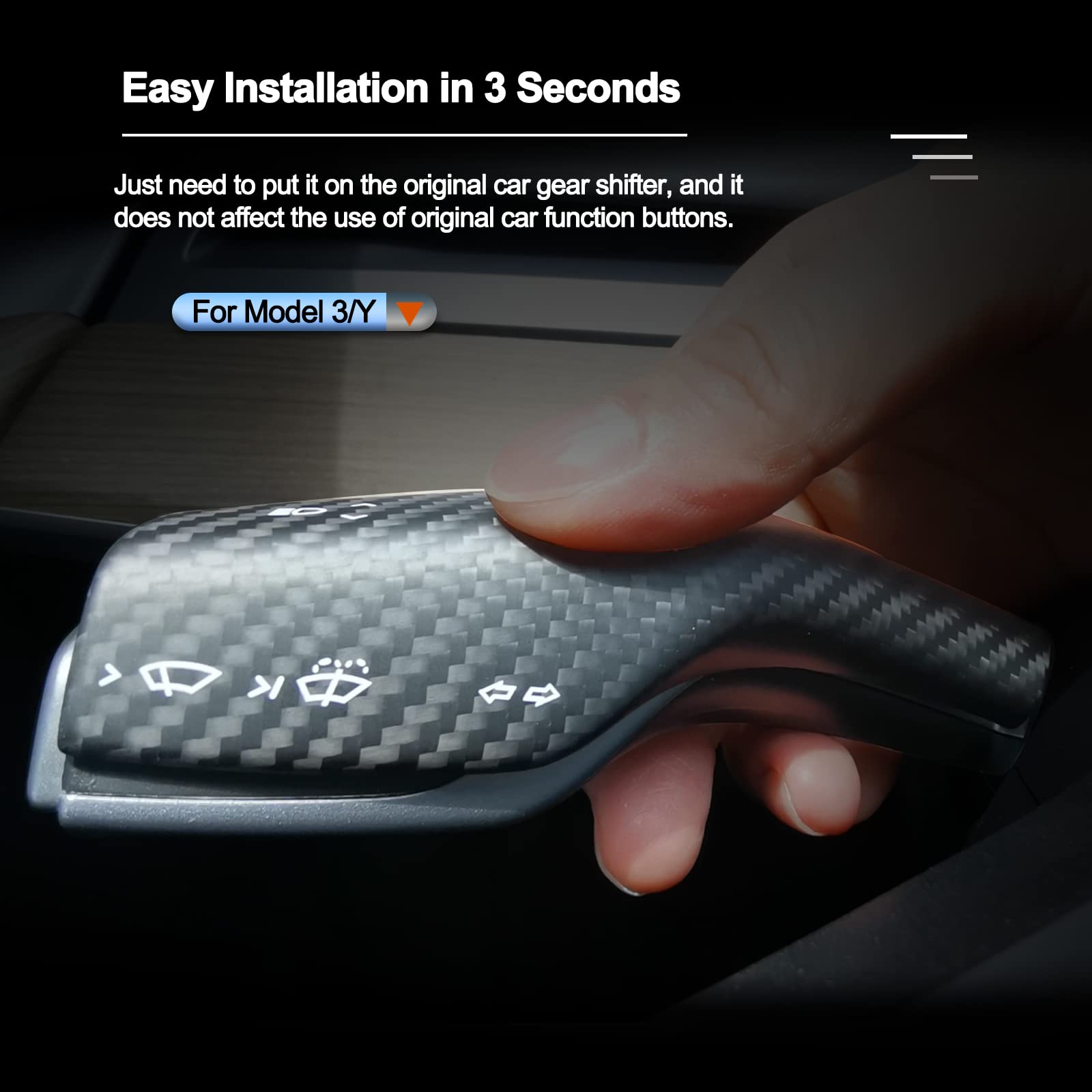 Model 3 / Y Turn Signal Wiper Stalk Covers - Carbon Fiber Interior Mods - Tesery Official Store