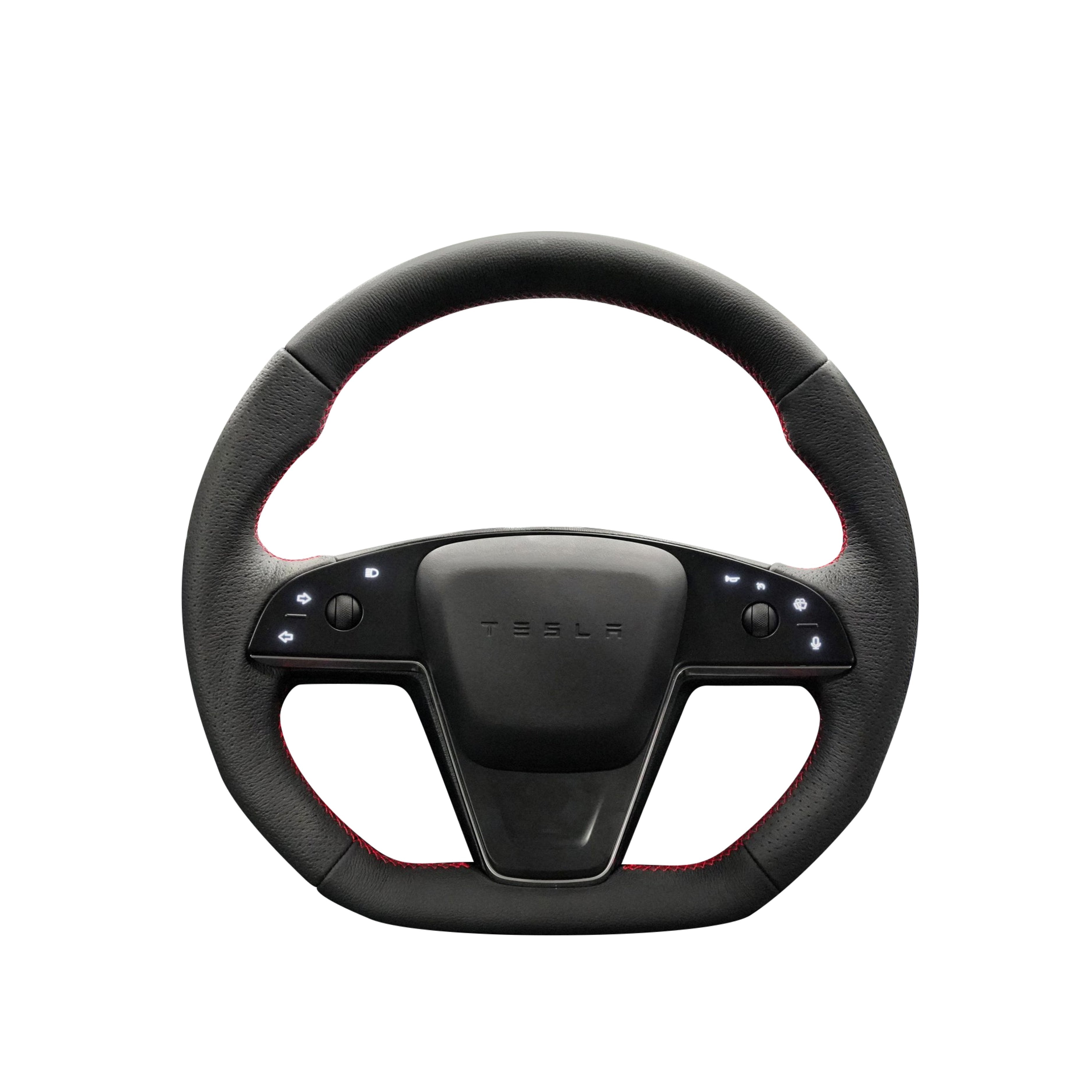 Plaid Round Steering Wheel Replacement for Tesla Model S / X 2021-2022