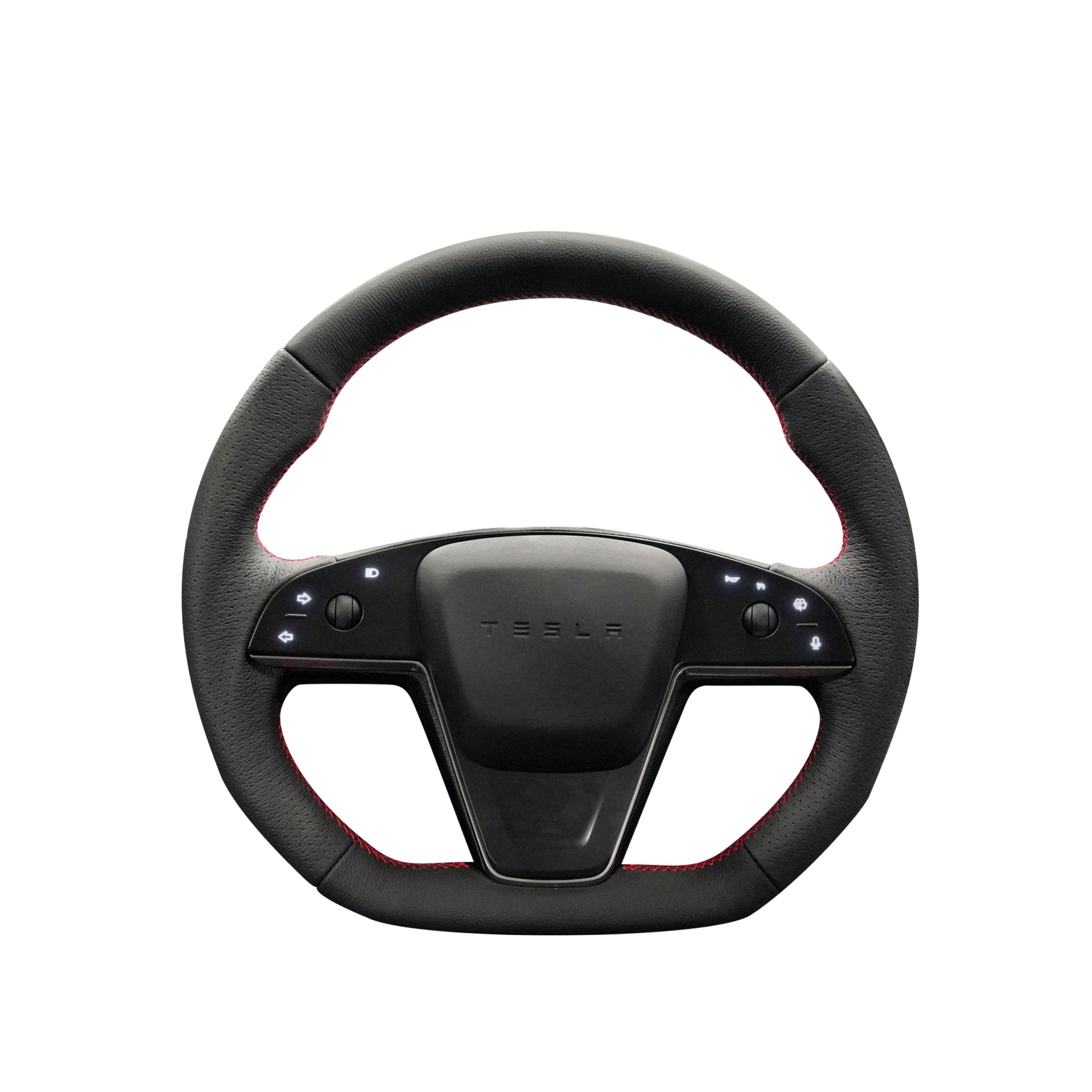 Plaid Round Steering Wheel Replacement for Tesla Model S / X 2021-2022