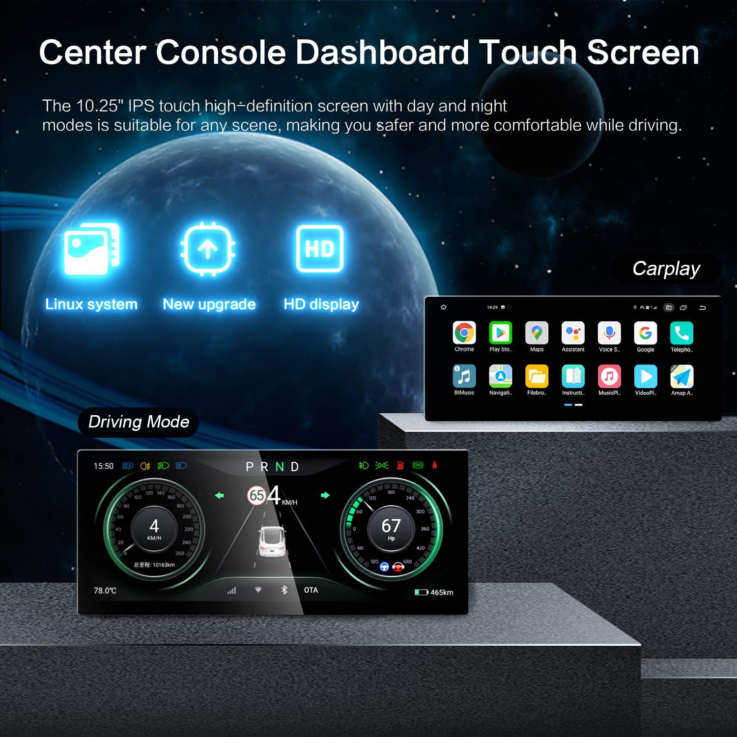 Hautosport 10.25'' Android 4G Tesla Model 3 / Y Display LCD Instrument Dashboard Screen